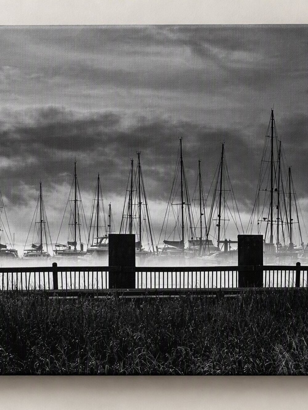 Black & White Marina Canvas Wall Art